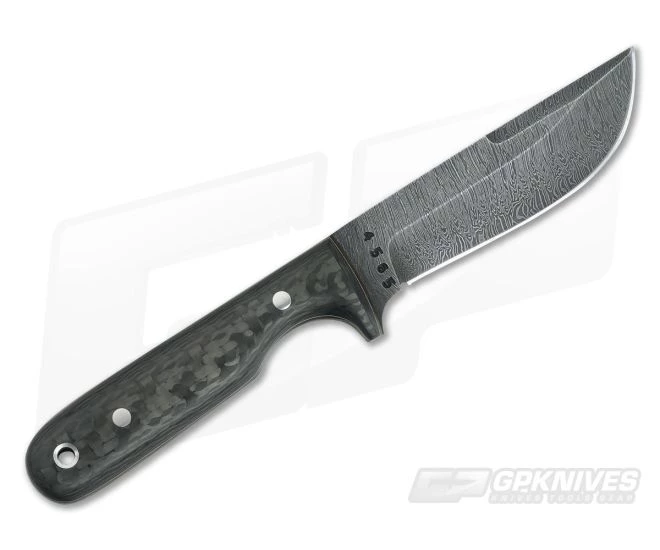 Olamic Cutlery Utility Skinner Carbon Fiber HCVD Damascus Skinner - Image 3