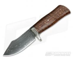 Burr Oak Custom Harpoon Hunter Low Layer Random Damascus Curly Oak
