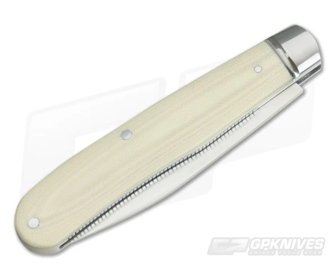T.A. Davison Custom Ivory White G10 Satin CPM154 Drop Point Slip Joint - Image 2
