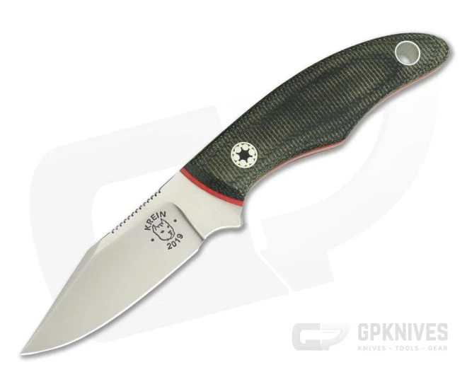 Tom Krein Custom Cayenne Green Canvas Micarta Red Liners CTS-XHP EDC Fixed Blade