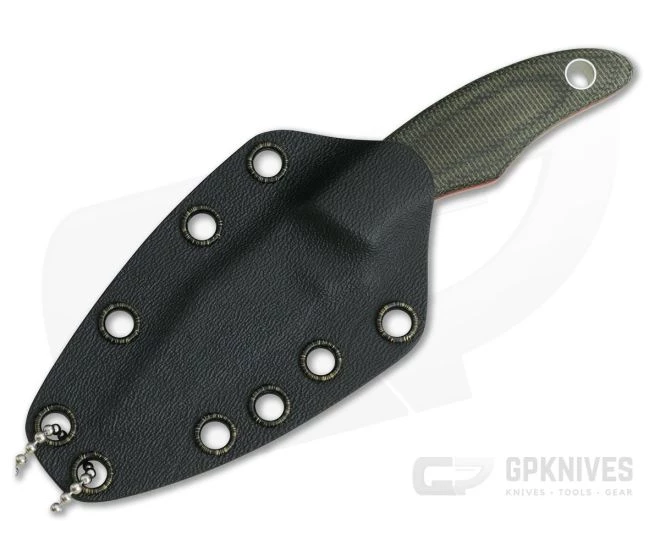 Tom Krein Custom Cayenne Green Canvas Micarta Red Liners CTS-XHP EDC Fixed Blade - Image 2