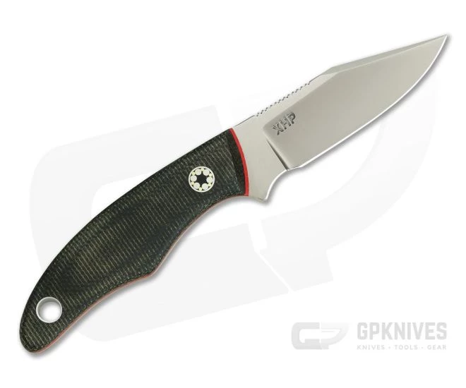 Tom Krein Custom Cayenne Green Canvas Micarta Red Liners CTS-XHP EDC Fixed Blade - Image 3