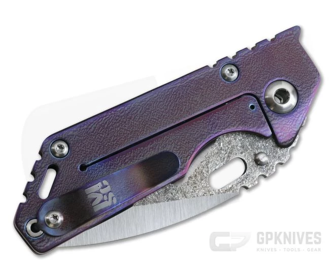 Mick Strider Custom AR .75 Nightmare Grind Textured 20CV Anodized Orange Peel Titanium Frame Lock - Image 2