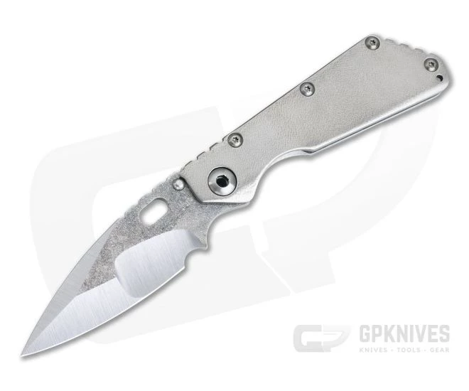 Mick Strider Custom SMF Spear Point Organic Textured Orange Peel Titanium Frame Lock 3952