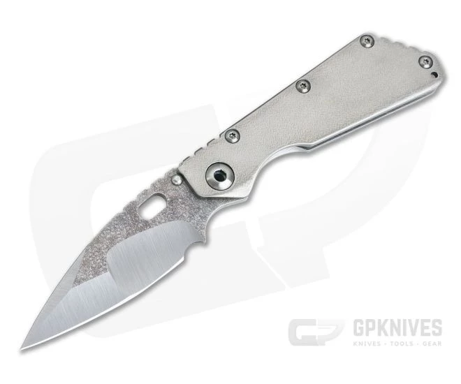 Mick Strider Custom SMF Spear Point Organic Textured Orange Peel Titanium Frame Lock 3953
