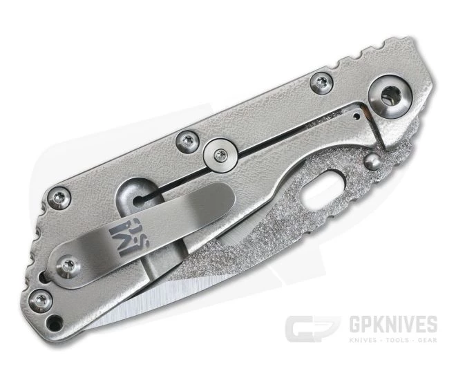 Mick Strider Custom SMF Spear Point Organic Textured Orange Peel Titanium Frame Lock 3953 - Image 2