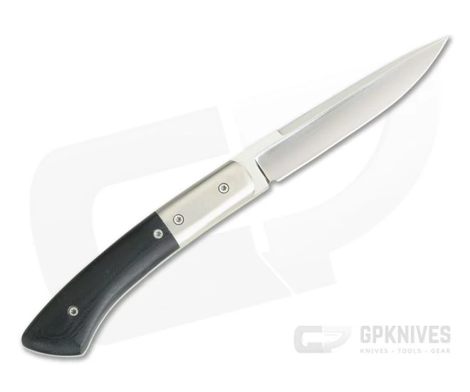 Alan Folts Custom Bird and Trout Polished ATS-34 Bolstered Black G10 Fixed Blade - Image 3
