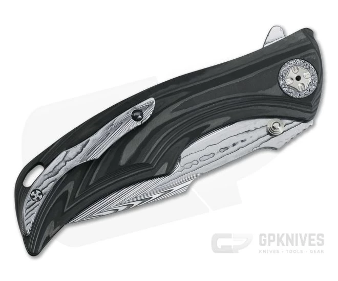 Brian Tighe Custom Tighe Down Damasteel Integral Unidirectional Carbon Fiber Flipper - Image 2