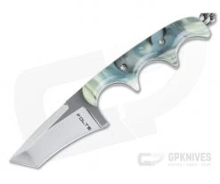 Alan Folts Custom Minimalist Tanto Neck Knife Polished Two-Tone CPM-154 Ocean Custom Acrylic