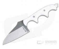 Alan Folts Custom Minimalist Modified Wharncliffe Neck Knife Polished Two-Tone CPM-154 White Kirinite Acrylic