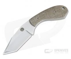Trash Panda Knives Pack Knife Compact Fixed Blade Stonewashed CPM-154 Burlap Micarta 4053