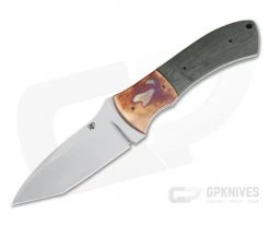 Aaron Frederick Custom Fixed Blade Tanto Copper Bolster Green Micarta 4055