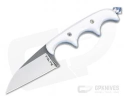Alan Folts Custom Minimalist Wharncliffe Neck Knife White Pearl Kirinite Polished Two-Tone CPM154