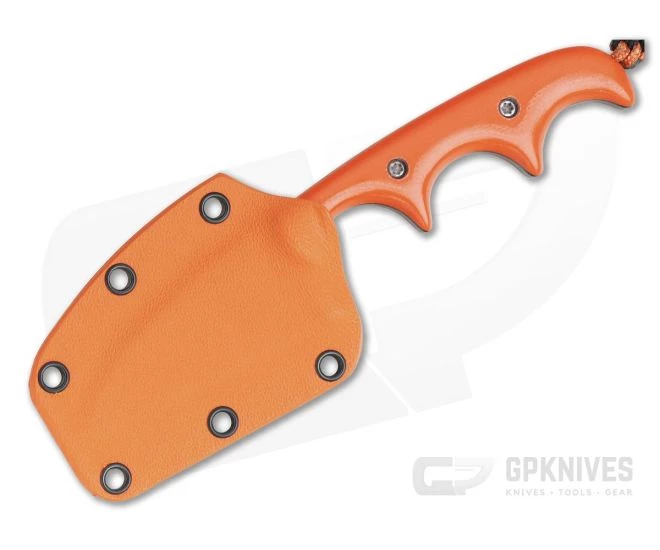 Alan Folts Custom Minimalist Wharncliffe Neck Knife Polished Orange G10 Polished Two-Tone CPM154 - Image 2