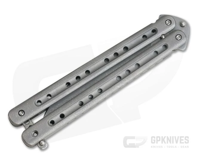 Craig Camerer Continuum Mid-Tech Balisong Orange Peel Channel Titanium Acid Stonewashed CPM-154 - Image 2