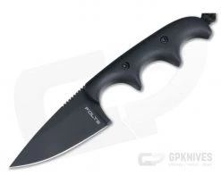 Alan Folts Custom Minimalist Drop Point Neck Knife Matte Black G10 Black Coated CPM154
