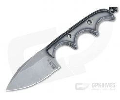 Alan Folts Custom Minimalist Spear Point Neck Knife Matte Black & Gray G10 Tumbled CPM154
