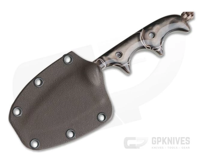 Alan Folts Custom Minimalist Spear Point Neck Knife Pearl Brown Kirinite Polished CPM154 - Image 2