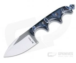 Alan Folts Custom Minimalist Spear Point Neck Knife Pearl Blue Kirinite Polished CPM154