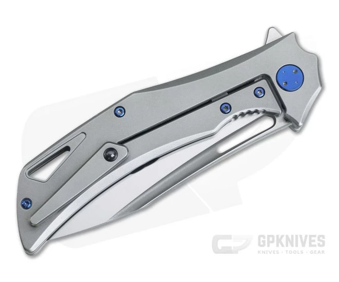 Olamic Cutlery Swish Light Blast Titanium Dragon Skin Inlay Satin Elmax Flipper 4120 - Image 2