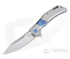 Olamic Cutlery Swish Light Blast Titanium Dragon Skin Inlay Satin Elmax Flipper