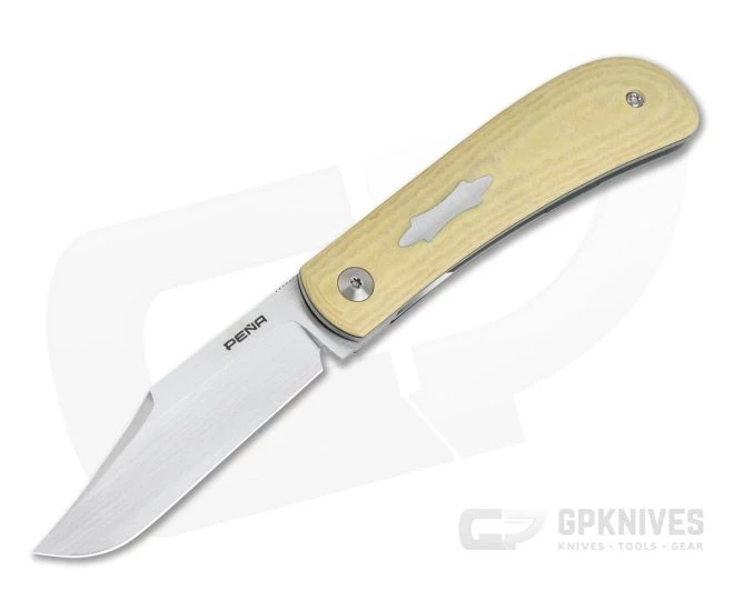 Enrique Pena Custom Lanny's Clip Front Flipper Antique Paper Micarta