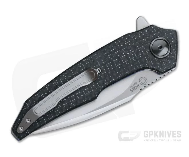A2 Knives A6 Midi Flipper M390 Silver Lightning Strike Carbon Fiber - Image 2