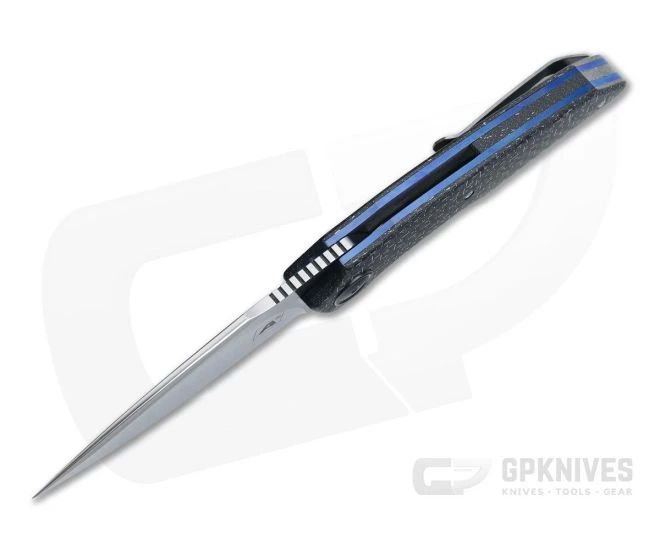 A2 Knives A6 Midi Flipper M390 Silver Lightning Strike Carbon Fiber - Image 3