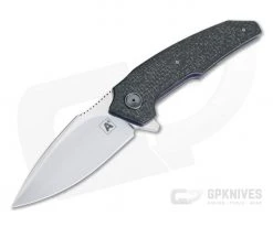 A2 Knives A6 Flipper CTS-XHP Silver Lightning Strike Carbon Fiber