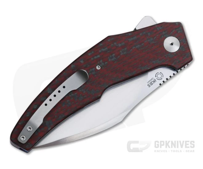 A2 Knives A8 Tashi Bharucha Collaboration Flipper Red Carbon Fiber - Image 2