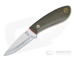 Tom Krein Custom Bushcraft Whittler Green Canvas Micarta A2 Outdoor Fixed Blade