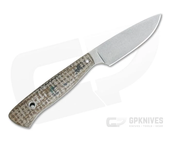 Camerer Knives Workman Drop Point Elmax Light Burlap Micarta Fixed Blade - Image 3