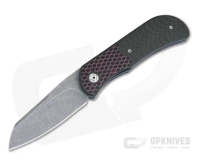 Burger Custom EXK Plus Carbon Fiber Red C-TEK Acid Wash M390 IKBS Top Flipper