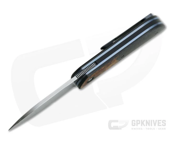 Burger Custom EXK Plus Carbon Fiber Maple Burl Satin M390 IKBS Top Flipper - Image 3