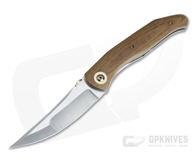 Chuck Gedraitis Persian Liner Lock Duplex CPM-154 Brown Canvas Micarta Folder 4197