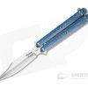 Craig Camerer Custom Balisong Clip Point Elmax Blue Geodesic Micarta 4210
