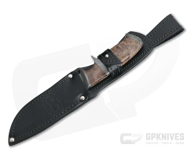 Olamic Cutlery Suna Karelian Birch Damascus Fittings Damascus Fixed Blade 4215 - Image 2