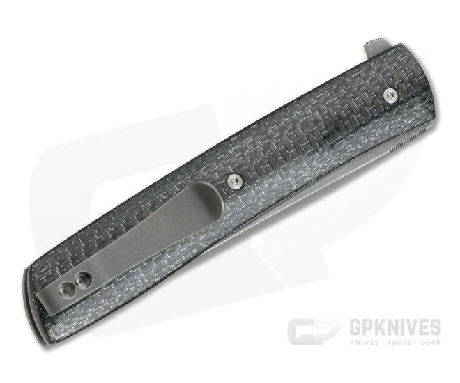 Brad Zinker Custom +10 T LLF Stonewashed CPM-154 Silver Lightning Strike Carbon Fiber Titanium Liner Lock Flipper - Image 2