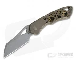 Olamic Cutlery Whippersnapper Wharncliffe Stonewashed 20CV Bronze Kinetic Earth Acid Rain Top Flipper 4240