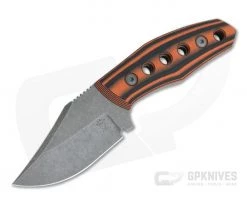 Tom Krein Custom Advocate Clip Point Acid Wash D2 Orange/Black G10 Tactical Fixed Blade 4246