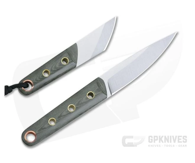 Sergey Rogovets Custom Green Micarta Kwaiken and Kiridashi Fixed Blade Knife Set 4253 - Image 3