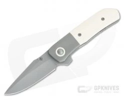 Roe Knives Custom Hostile Intent S30V Bolstered Faux Ivory Blasted Titanium Liner Lock Flipper 4260