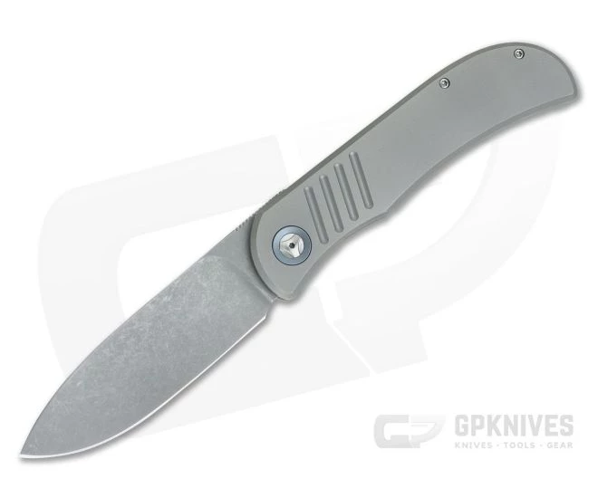 Burger Custom LEXK SFL Acid Washed M390 Spear Point Titanium Frame Lock Top Flipper