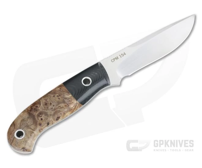 Mike Irie Model 110 Spear Point CPM-154 Micarta Bolstered Stabilized Dyed Maple Burl 4275 - Image 3