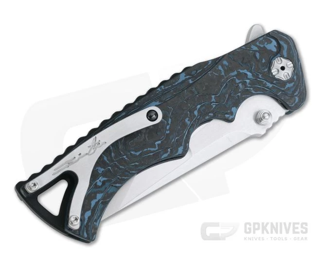Brian Tighe Custom Tighe Fighter S90V San Mai Tanto Arctic Storm FatCarbon Carbon Fiber Flipper 4306 - Image 2