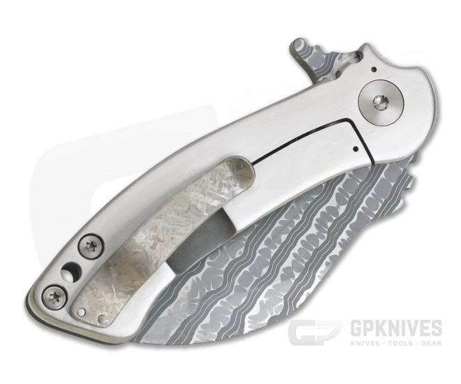 Grindhouse Knives TMAx #12 Nichols Damascus Satin Double Titanium Flipper - Image 2
