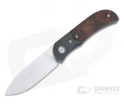 Burger Custom LEXK Plus Satin M390 Carbon Fiber Bolstered Ironwood Titanium Liner Lock Top Flipper