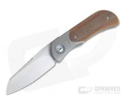 Burger Custom EXK Plus Bolstered Natural Micarta Satin M390 Liner Lock Top Flipper 4338