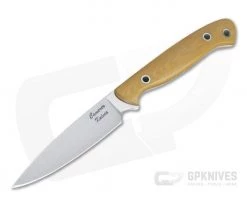 Camerer Knives Custom Small Game Getter Elmax Natural Linen Micarta Fixed Blade 4346