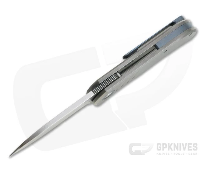 Burger Custom EXK SFL Satin M390 Spear Point Titanium Frame Lock Front Flipper 4362 - Image 3